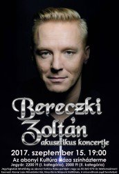 Bereczki Zoltán akusztikus koncertje Abony plakát