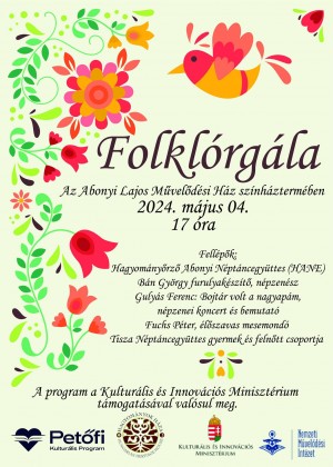 Folklórgála Abony plakát