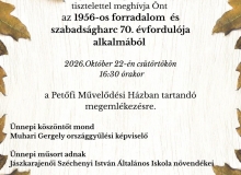 MEGEMLÉKEZÉS AZ 1956-OS FORRADALOM ÉS SZABADSÁGHARC 70. ÉVFORDULÓJÁN
