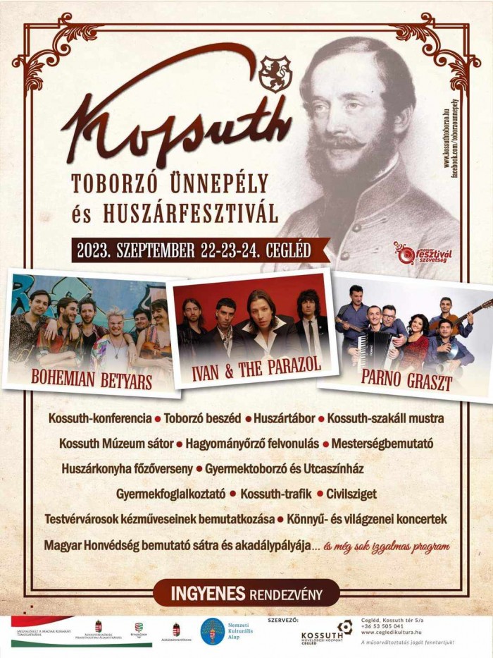 Kossuth Toborzó Ünnepély és Huszárfesztivál Cegléd plakát