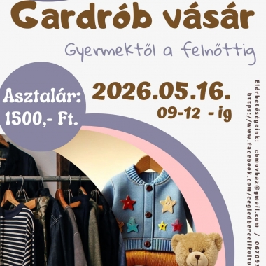 Gardrób vásár Ceglédbercel