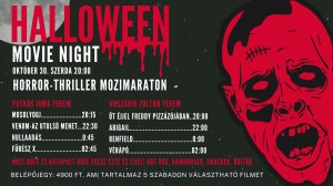 Halloween Movie Night-Thriller mozimaraton Cegléd plakát