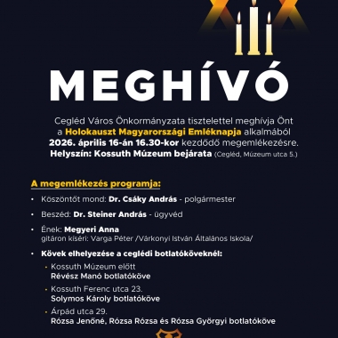 Holokauszt Magyarországi Emléknapja Cegléd