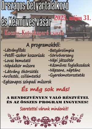 Országos Betyártalálkozó és kézműves vásár Kocsér plakát