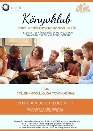 KÖNYVKLUB Cegléd plakát