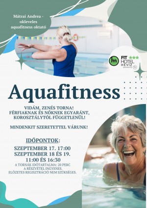 Aquafitness szállodánkban Hévíz plakát