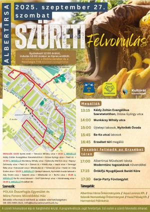 Szüreti felvonulás Albertirsa plakát