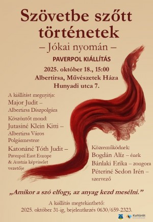 Szövetbe szőtt történetek Albertirsa plakát