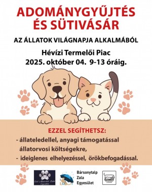 Adománygyűjtés és Sütivásár Hévíz plakát