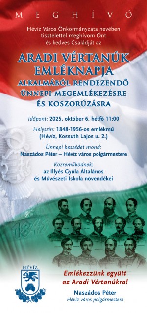 Aradi vértanúk emléknapja Hévíz plakát