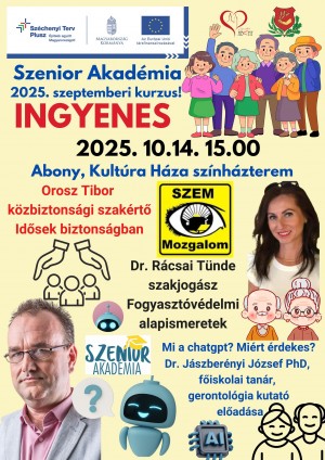 Szenior Akdémia Abony plakát
