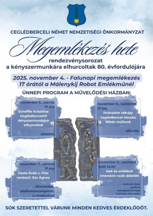 „Megemlékezés hete” Ceglédbercel plakát