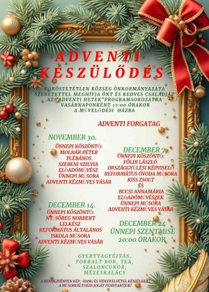 Adventi Készülődés – Kőröstetétlen Kőröstetétlen plakát