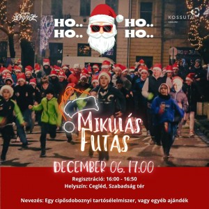 Mikulás Futás Cegléd plakát