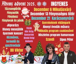 Abony advent 2025 Abony plakát
