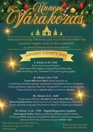 Ünnepi várakozás – Advent ünnepe 2025 Jászkarajenő plakát