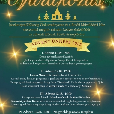 Ünnepi várakozás – Advent ünnepe 2025 Jászkarajenő