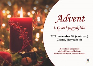 Advent I. gyertyagyújtás Csemő plakát
