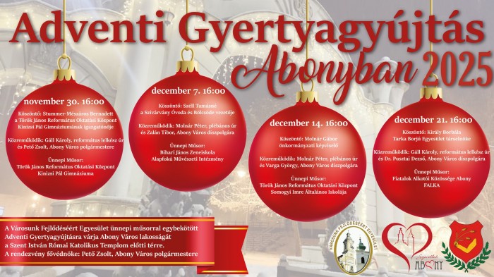 Adventi Gyertyagyújtás Abonyban 2025