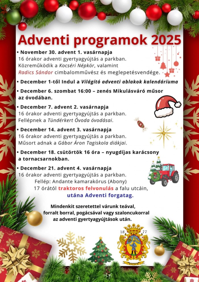 Adventi programok 2025