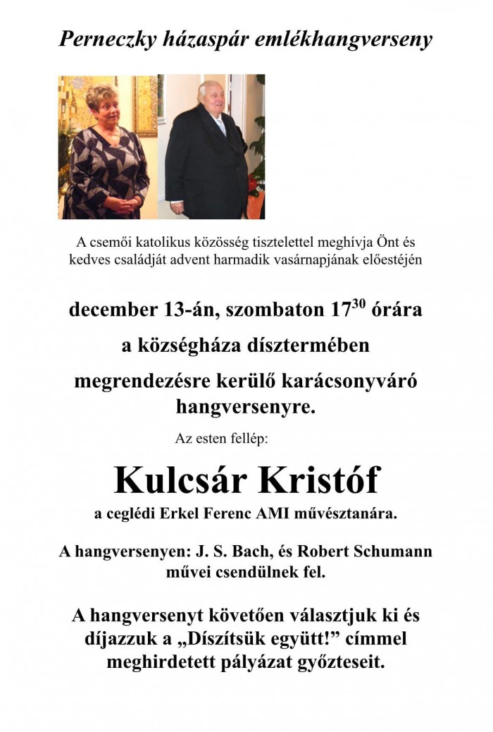 Perneczky házaspár emlékkoncertje