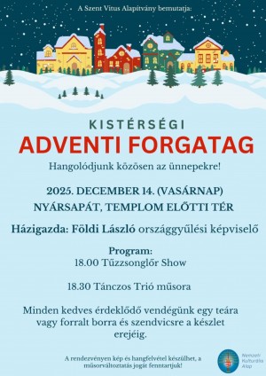 Kistérségi Adventi Forgatag Nyársapát plakát