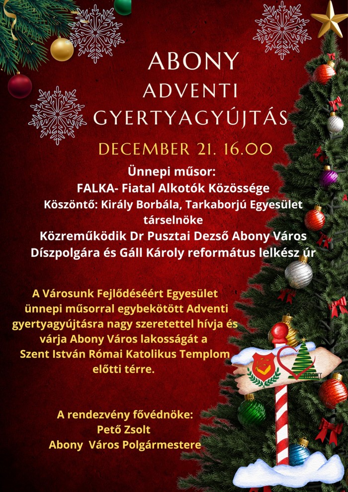 Adventi gyertyagyújtás Abonyban