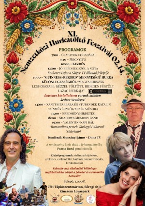 XI. Nemzetközi Hurkatöltő Fesztivál Tápiószentmárton plakát
