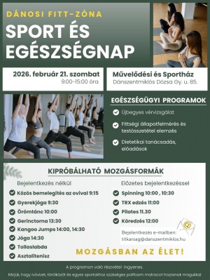 Sport és Egészségnap – Dánosi Fitt-Zóna Dánszentmiklós plakát