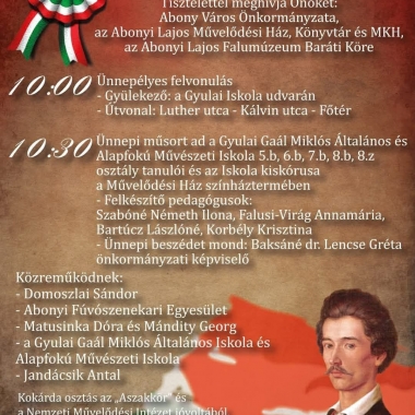 Március 15. – Ünnepeljünk együtt Abonyban Abony