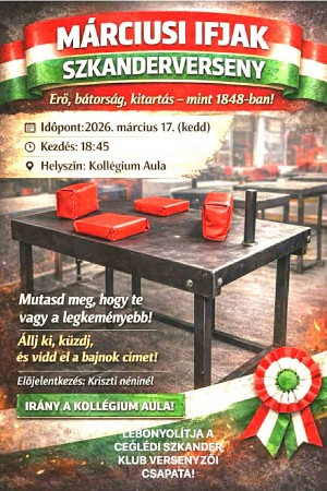 Márciusi Ifjak Szkanderverseny Cegléd plakát