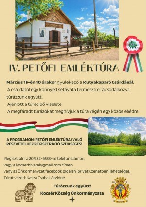 IV. Petőfi emléktúra Kocsér plakát