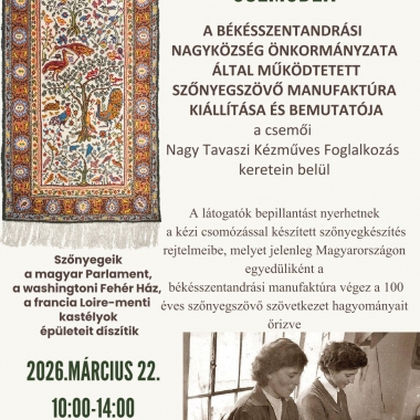 Világhírű szőnyegek Csemőben Csemő