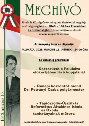 Ünnepi megemlékezés Újszilváson Újszilvás plakát