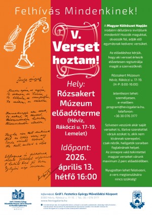 V. Verset hoztam! Hévíz plakát