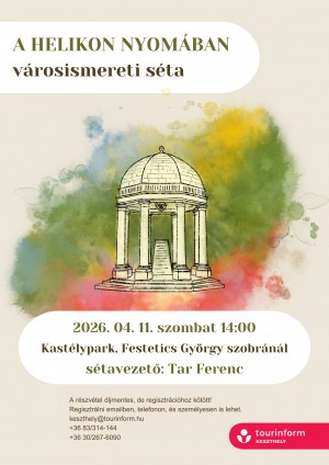 A Helikon nyomában – Városismereti séta Hévíz plakát