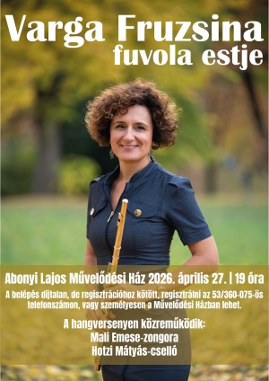 Varga Fruzsina fuvola estje Abony plakát