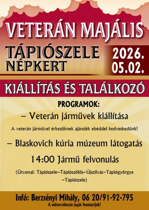 Veterán Majális Tápiószele plakát