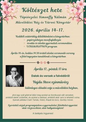 Költészet Hete Tápiószele plakát