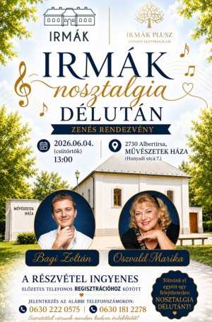 IRMÁK NOSZTALGIA DÉLUTÁN Albertirsa plakát