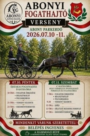 Abonyi Fogathajtó verseny Abony plakát