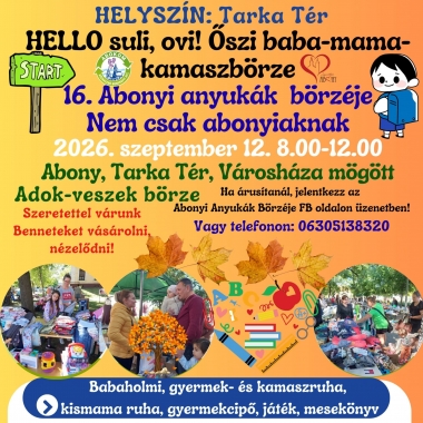 Őszi baba-mama-kamaszbörze Abonyban! Abony