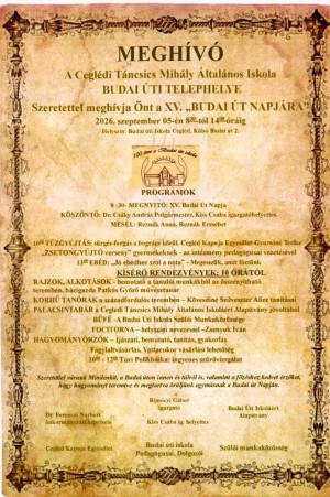 XV. Budai út Napja Cegléd plakát