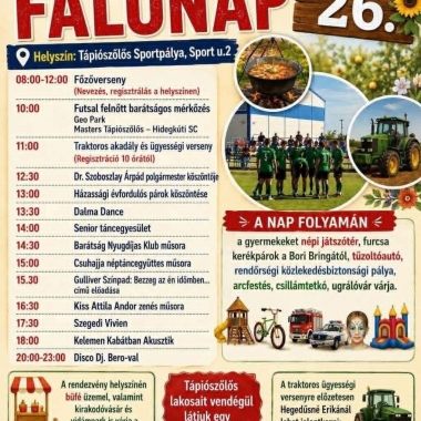 XV. TÁPIÓSZŐLŐSI FALUNAP Tápiószőlős