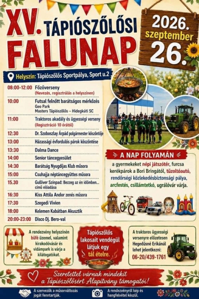 XV. TÁPIÓSZŐLŐSI FALUNAP