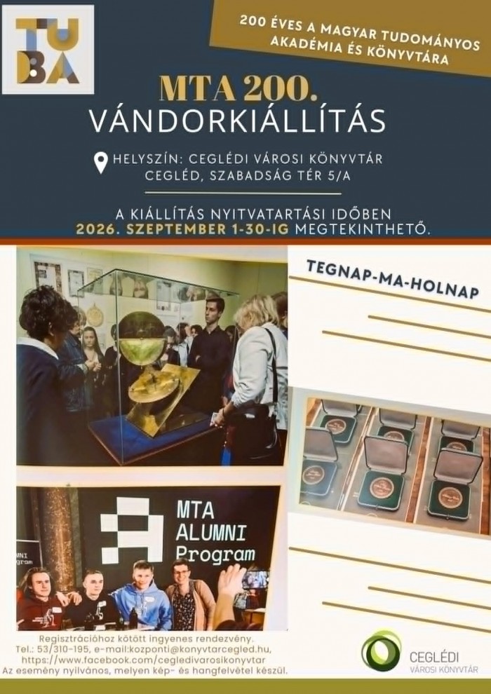 MTA 200 – VÁNDORKIÁLLÍTÁS ÉRKEZIK CEGLÉDRE