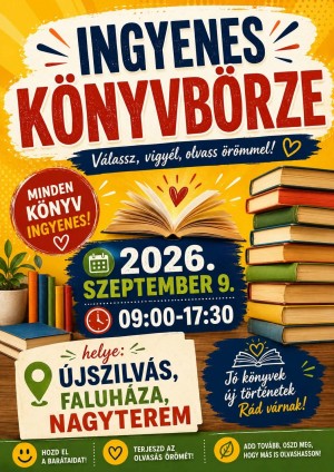 INGYENES KÖNYVBÖRZE ÚJSZILVÁSON Újszilvás plakát