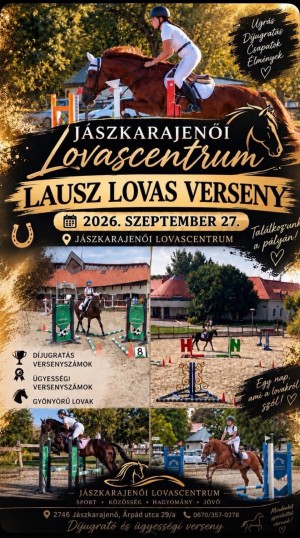 Lovas verseny Jászkarajenőn! Jászkarajenő plakát