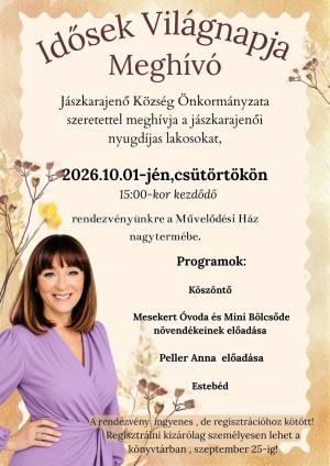 IDŐSEK VILÁGNAPJA JÁSZKARAJENŐN Jászkarajenő plakát