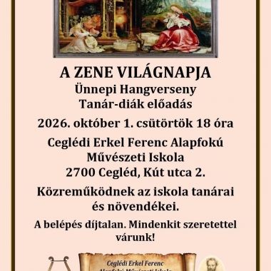 Ünnepeljük együtt A ZENE VILÁGNAPJÁT! Cegléd